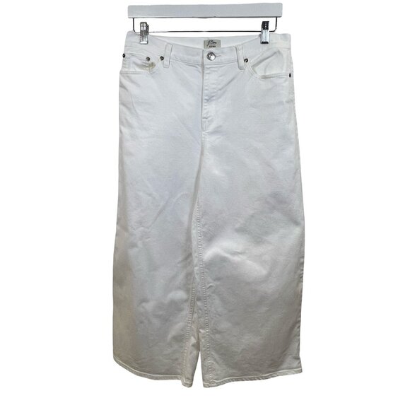 J. Crew White Rayner Wide Leg Cropped Jeans Size 31 - Picture 1 of 8
